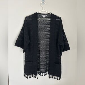 Molly Bracken Bell-Sleeve Tassel Cardigan One Size